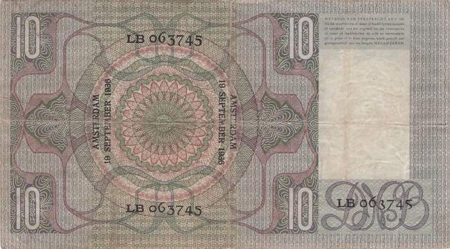 10 Gulden p49 19 9 1936 VF